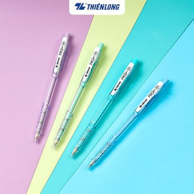 Combo 5/10/20 Bút bi Thiên Long PRO 027 ngòi cao cấp 0.5mm, thân bút màu pastel thời trang tự động thu ngòi TL-105