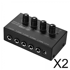 2x 4 Channel Audio Mixer Microphone Portable Stereo Mixer for Bass
