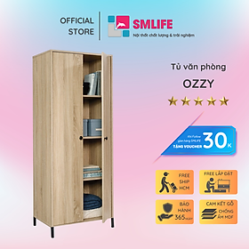 Tủ hồ sơ văn phòng gỗ hiện đại SMLIFE Ozzy | Gỗ MDF dày 17mm chống ẩm | D60xR40xC152cm