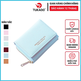 Hình ảnh Ví Nữ Mini Cầm Tay PERFECT FOR YOU Dáng Ngắn Nhiều Ngăn Tiện Dụng Chất Da Xước Cao Cấp Cực Đẹp PFY04