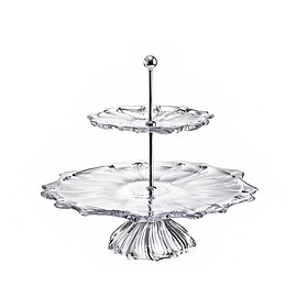 Đĩa 2 tầng có chân Plantica trắng AURUM