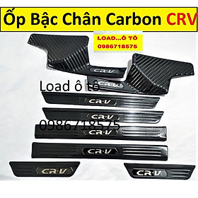 Ốp Bậc Chân, Nẹp Bước Chân Carbon Xe Honda CRV 2023-2018 Mẫu Carbon Cao Cấp Nhất