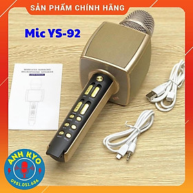 Mua MICRO BLUETOOTH KARAOKE KHÔNG DÂY YS 92 - MIC CAO CẤP - ÂM THANH SỐNG ĐỘNG - LIVESTREAM - THU ÂM GIÁ TỐT