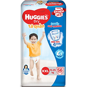 Tã Quần Huggies Dry Gói Cực Đại XXL56 (56 Miếng)