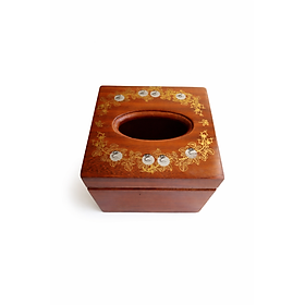 Hộp đựng giấy ăn NH HOME vuông gỗ hương.