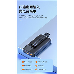 Mua Pin dự phòng Wiwu LED Display  Built-in Cable Power Bank 20000mAh JC-22 Sạc được nhiểu thiết bị  có dây sạc type-c và lighning kèm theo - Hàng chính hãng