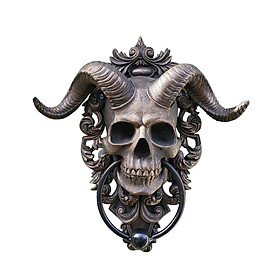 Sheep Skull Head Statue Skeleton  Knocker for Front Door Decoration