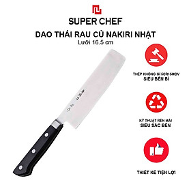 Dao Thái Rau Củ Quả Cán Nhựa Chính Hãng Super Chef Cao Cấp Siêu Sắc Bén, Lâu Cùn,  Lưỡi Thép Không Gỉ, An Toàn Sức Khỏe Siêu Tiện Lợi ( Lưỡi dài 16.5cm)