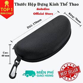 Hộp Đựng Kính Thể Thao Cao Cấp, hộp đựng kính bơi, hộp đựng kính râm, hộp đựng kính mát - Bao Vải Dây Kéo Đựng Mắt Kính Có Móc Treo Để Vừa Kính Bảo Hộ Size Lớn Nhất Hãng dododios