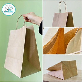 100 túi giấy kraft nhật có quai K2033 21,5x15x31cm