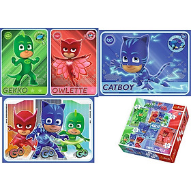 Tranh ghép hình jigsaw puzzle chính hãng TREFL 34291 - 4 trong 1 PJMasks Catboy và toàn đội PJ Masks (35/48/54/70 mảnh)