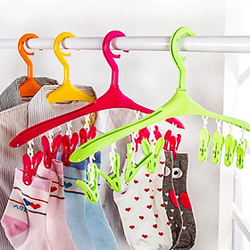Mua Móc treo quần áo đa năng màu xanh (8 kẹp) - Hàng Nội Địa Nhật