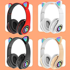 Tai Nghe Mèo Bluetooth Headphone Tai Mèo Dễ Thương Có Mic Âm Bass Mạnh Mẽ