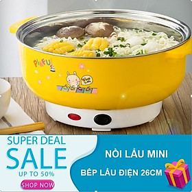 Nồi Lẩu Điện 26,28cm Nắp Kính Siêu Tiện Dụng Phù Hợp Nhiều Gia Đình