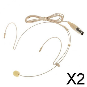 2xProfessional Ear Hook Wired Headset / Headworn Microphone Skin Color 4Pin