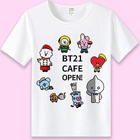 Áo thun BT21 BTS Cafe Open