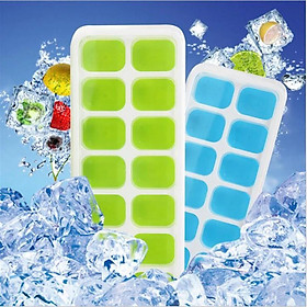Mua Khay làm đá 14 viên kèm nắp - khay đá silicon