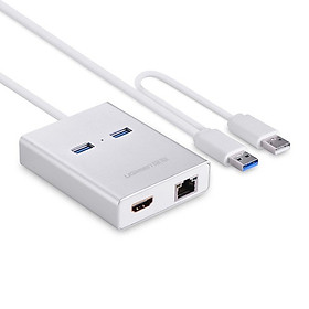 Mua Cổng chuyển đổi USB 3.0 ra HDMI + 2 đầu USB 3.0 + cổng lan gigabit Ugreen 40255