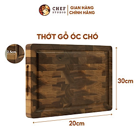 Thớt gỗ óc chó Walnut Chef Studio cắt thái băm chặt, an toàn cho sức khỏe