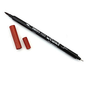 Bút lông hai đầu màu nước Marvy LePlume II 1122 - Brush/ Extra fine tip - Brown (6)