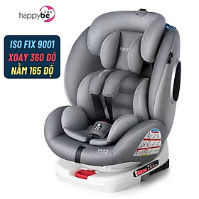 Ghế ô tô 2 chiều CHUẨN ISO 9001, điều chỉnh 4 tư thế từ nằm tới ngồi, xoay 360 độ, ngã 165 độ và có thể điều chỉnh độ cao 7 cấp cho bé từ 0-12 tuổi (đen)