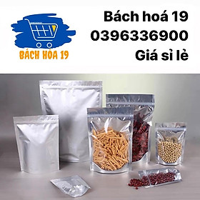 100G túi zip bạc 1 mặt trong 1 mặt bạc- đáy đứng hàng loại 1 - Amina