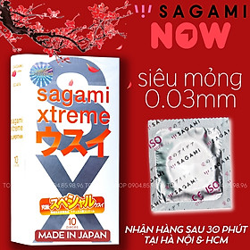 Bao cao su Sagami Superthin - Mỏng - Kiểu truyền thống - Hộp 10 chiếc