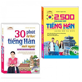 Combo Sách Học Tiếng Hàn: 30 Phút Tự Học Tiếng Hàn Mỗi Ngày + 2500 Câu Giao Tiếp Tiếng Hàn-Tặng Bookmark PĐ