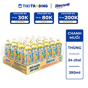 Thùng 24 Chai Nước Giải Khát Revive Chanh Muối (390ml/Chai)