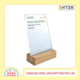 Kệ 1 mặt mica Enter đế gỗ FG-01