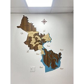 Mua Tranh gỗ 3D Thành Phố Hồ Chí Minh dán tường - trang trí văn phòng  phòng khách sang trọng - 1m x 85cm