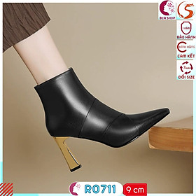 Boot Nữ Cổ Ngắn RO711 ROSATA – Da PU Loại 1 – Gót 9cm – Mũi Nhọn – Size 35–40