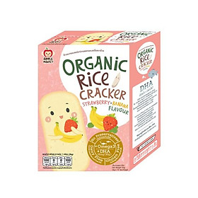 Bánh gạo hữu cơ hương dâu chuối apple monkey 30g