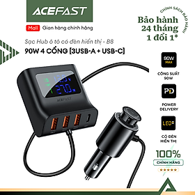 Mua Sạc Hub ô tô Acefast 90W 4 cổng 3xUSB-A + USB-C có đèn hiển thị - B8 Hàng chính hãng Acefast
