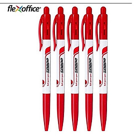 Combo 5 Cây Bút Bi Flexoffice FO-023 Mực Đỏ