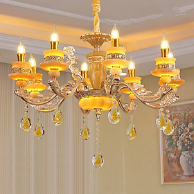 Đèn chùm Goldseee DEWRA phong cách sang trọng trang trí nhà cửa cao cấp loại 8 tay [ẢNH VIDEO THẬT 100%].