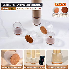 Mua SET 4 Đệm Lót Chân Bàn Ghế Vuông Tròn Chống Ồn Hamart Bọc Chân Ghế Gỗ Silicone Chống Xước Sàn Nhà