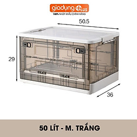 Mua Hộp Đựng Đồ Lớn Bằng Nhựa Trong Suốt  Có Nắp & Bánh Xe Cao Cấp Giúp Đựng Đồ Chơi  Quần Áo  Để Sau Xe Ô tô (50 Lít)