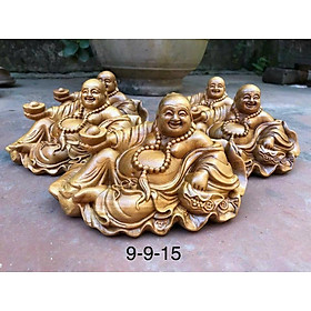 Mua Tượng phật di lặc ngồi lá sen mini ôtô bằng gỗ bách xanh thơm nức kt 15×9×9cm
