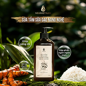 Sữa Tắm Dưỡng Ẩm Sáng Da MELA Chiết Suất Gạo Nano Nghệ Mềm Mịn Da 400ml - ML28