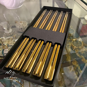Mua Set 5 đôi đũa nhật inox 304 đặc ruột cao cấp logo Japan