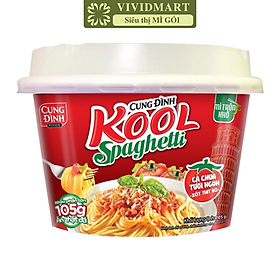 AFOTECH - Mì tô trộn Cung Đình Kool Spaghetti hương vị Xốt cà chua bò bằm, Cung Đình Kool tô (105g/tô)