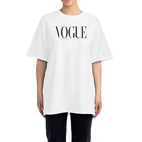 Áo Thun Nữ 100% Cotton In Chữ VOGUE Form Rộng Oversize Tay Lỡ