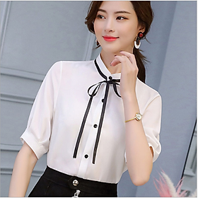 Áo sơ mi nữ công sở thắt nơ nhẹ nhàng xinh xắn cs45