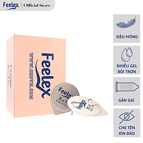 Bao cao su nam Feelex 2 in 1 gân gai hương dâu nhiều gel bôi trơn