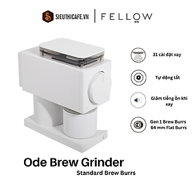 Máy Xay Cà Phê Fellow Ode Brew Grinder Matte White - Xay từ pour over, Aeropress, French press, cold brew - 220V - [ Hàng Chính Hãng - BH 1 năm ] - Standard Brew Burrs