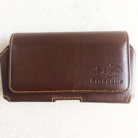 Bao da túi đeo hông thắt lưng nằm ngang 2 ngăn cho điện thoại 5 inch, 5.2 inch, 5.5 inch, 6 inch, 6.3 inch