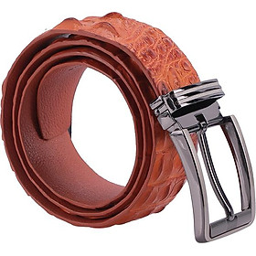 Thắt Lưng Nam Da Cá Sấu Nguyên Con Bản Lớn Đầu Kim Huy Hoàng HT4771 - Vàng
