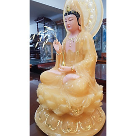 Mua  Tượng Phật Quan Âm  Tôn tượng Quan Thế Âm Bố Tát đá ngọc vàng hào quang tròn