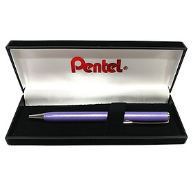Bút bi kim loại nắp vặn pentel cc thân tím - mực xanh b811v-c